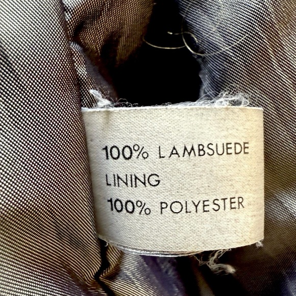 Collezione Vintage Lambsuede Leather Jacket 44 Black Bomber Moto Italy “Flaw” - Picture 5 of 7